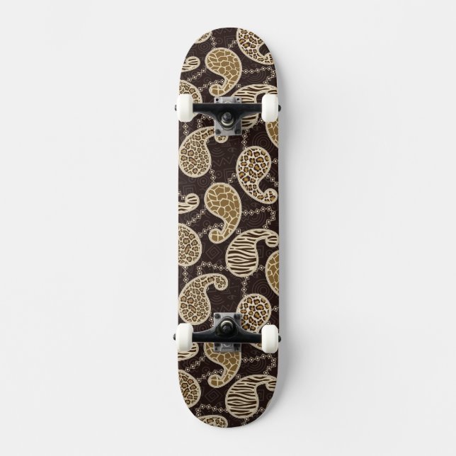 Paisley stilbakgrund skateboard bräda 21,5 cm (Framsida)