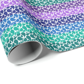 Paisley Stripes in Modern Purple Blue Green White Presentpapper