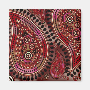 "Paisley Supreme" mörk röd av Cheryl Daniels Magnet
