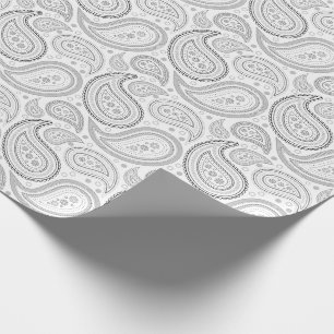 Paisley svart på vit som slår in papper presentpapper