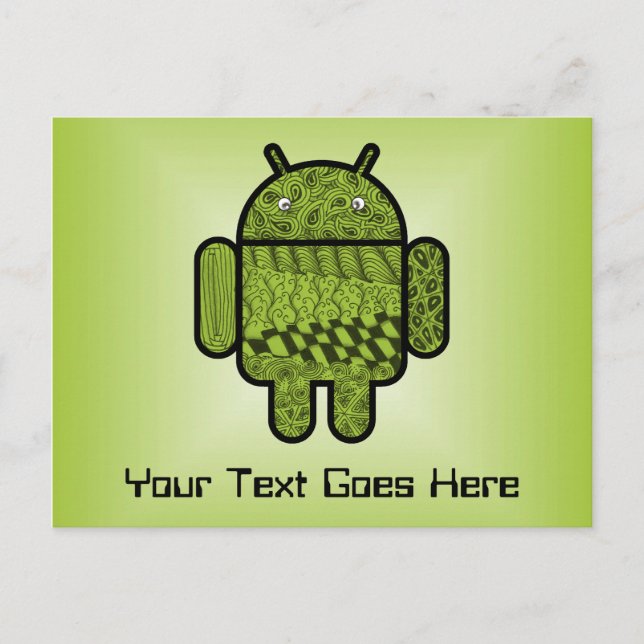 Paisley-tecken för Android-roboten Vykort (Framsida)