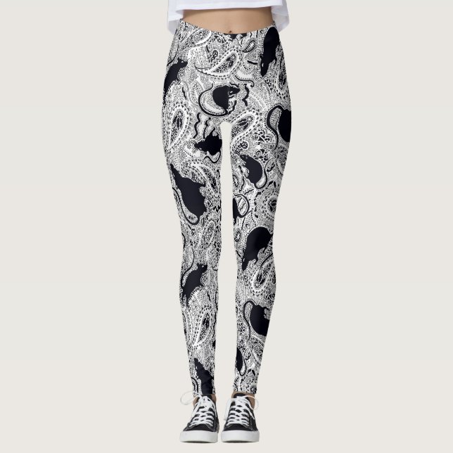 Paisley tjaller damasker leggings (Framsida)