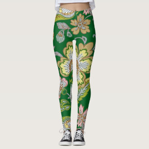 Paisley Trädgård Stilisemangd Broderi Leggings