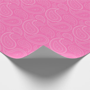 Paisley vit på rosa slående in papper presentpapper
