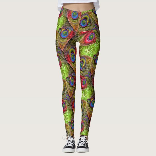 Paisleyfjädrar2 Leggings (Framsida)