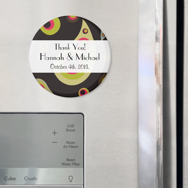 Paisleymönster, persiskt paisley, Boteh, Bröllop Magnet (In Situ (Fridge))