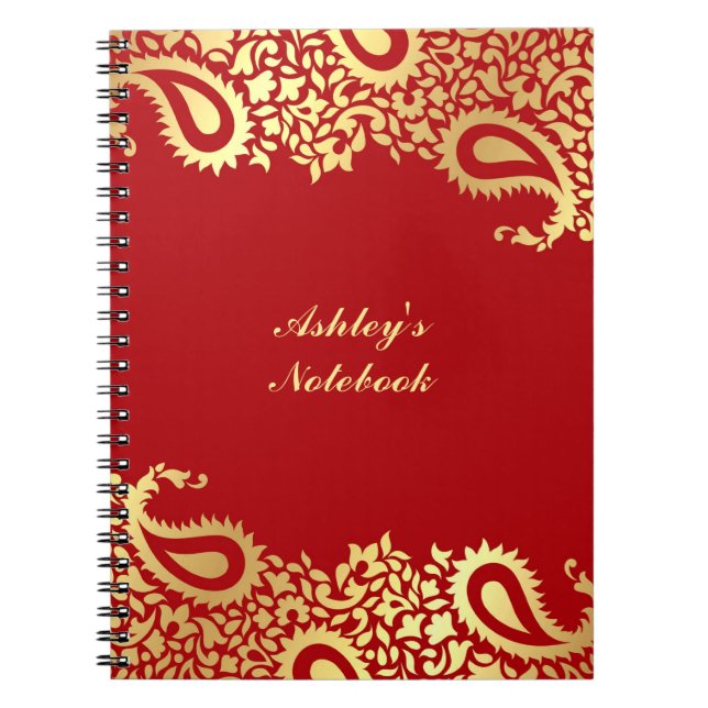 Paisleys indisk stilanteckningsbok anteckningsbok (Framsidan)