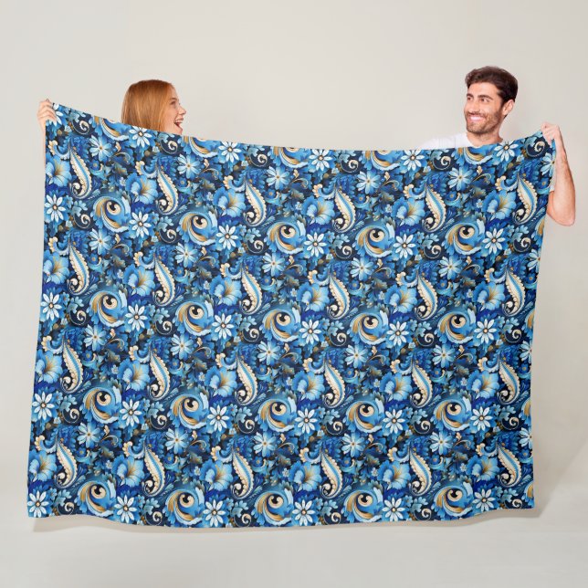 Paisleytryckt filt av fleece (På plats)