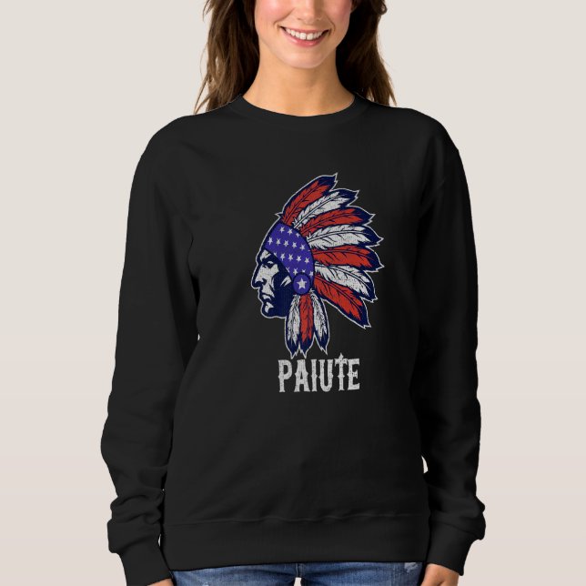 Paiute Native American Pride Headdress T Shirt (Framsida)