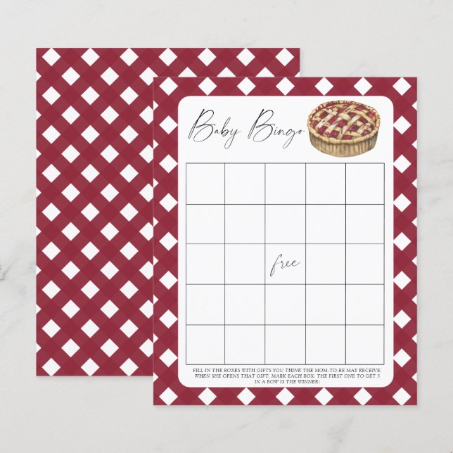 Paj baby shower - Baby Bingo spel (Fram/baksida)