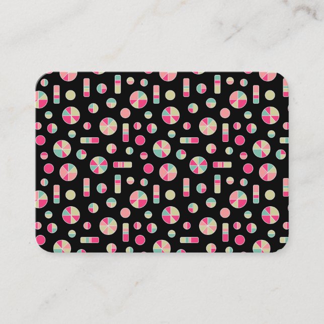 Paj-cirklar och Pub Mönster 271019v1 - svart Visitkort (Framsida)