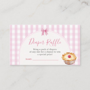 Paj Cutie Rosa Gingham Baby Shower Diaper Raffle Tilläggskort