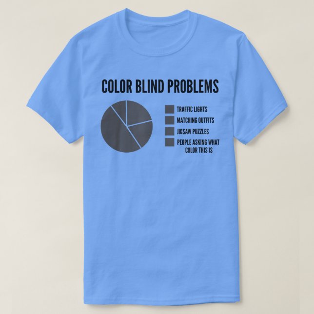 Paj-diagram över problem med Blinden manar Färg  T Shirt (Design framsida)