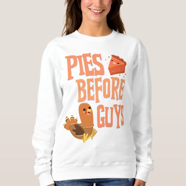 Paj Före Killar Paj Älskare Thanksgiving Funny T Shirt (Framsida)