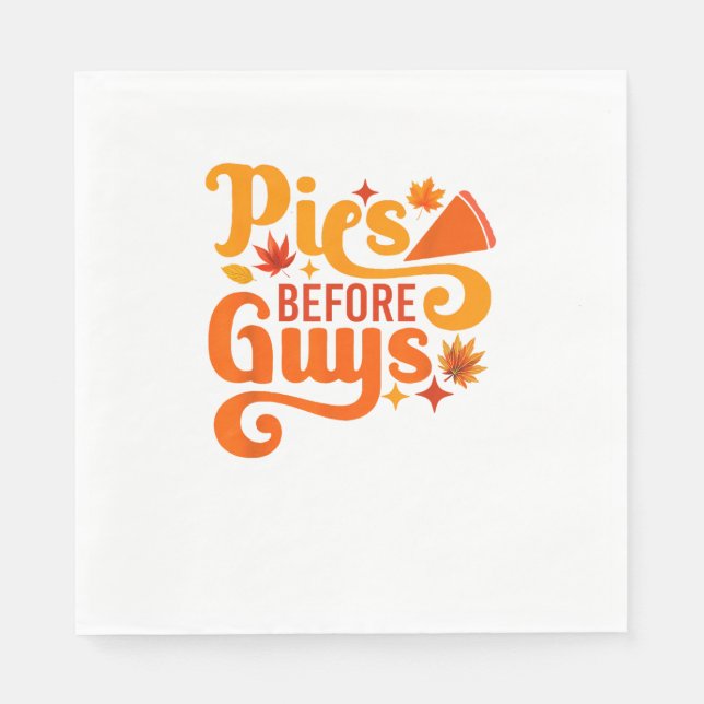 Paj före Killar Shirt Funny Thanksgiving Women Gi Pappersservett (Framsidan)