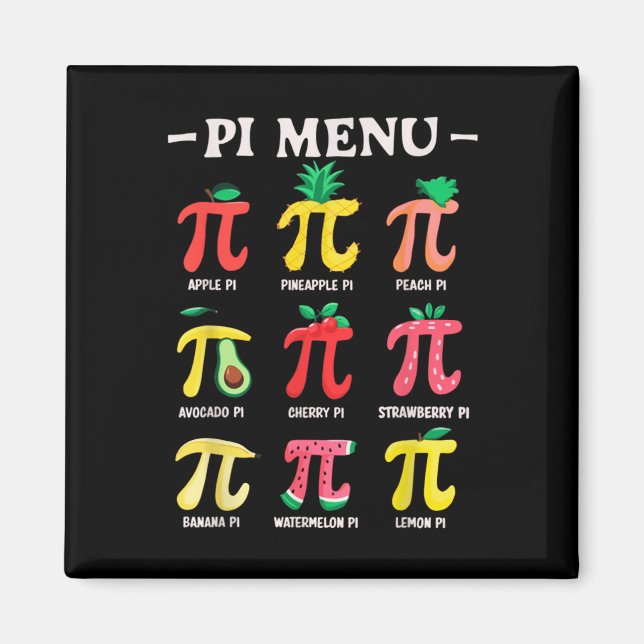 Paj Menu Funny Pi Day 3.14 Math Teacher Pi Symb Magnet (Framsidan)