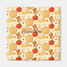 Paj och ingredienser för gammalmodig äpple och äpp magnet