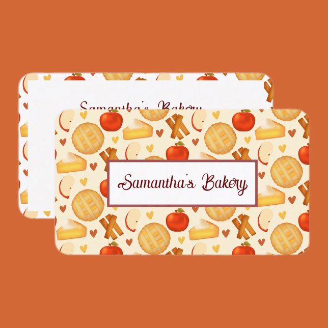 Paj och ingredienser för gammalmodig äpple och äpp visitkort (Skapare uppladdad)