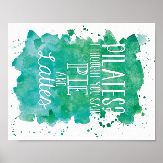 Paj och Lattes - Teal/Grönt Poster (Framsidan)