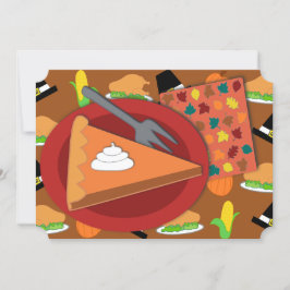 Paj på platta Helgdag för Thanksgiving Julkort