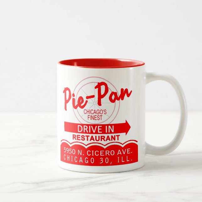 Paj-Pan Drive-In Restaurant, Chicago, Illinois Två-Tonad Mugg (Höger)