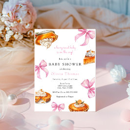 Paj Rosa Bow Baby Shower Inbjudningar