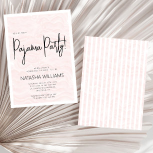 Pajama Bachelorette Pastel Rosa Chic Inbjudningar