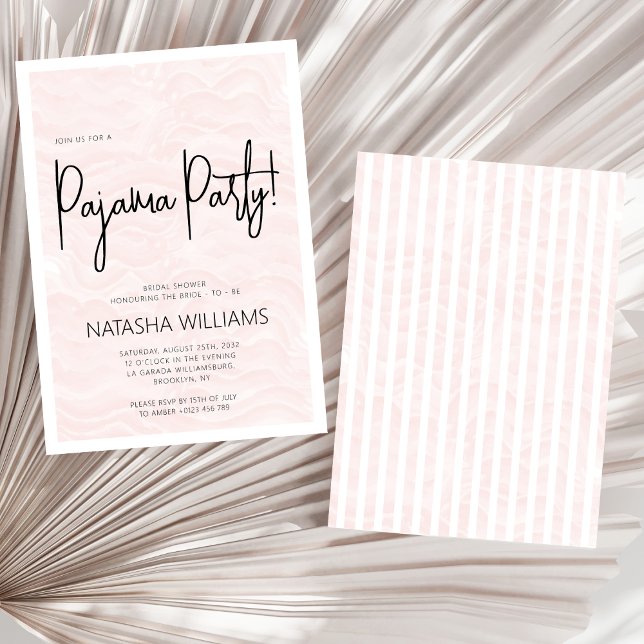 Pajama Bachelorette Pastel Rosa Chic Inbjudningar (Skapare uppladdad)