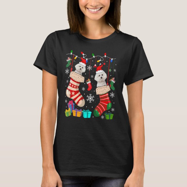 Pajama Bichon Frise Hund Puppy T Shirt (Framsida)