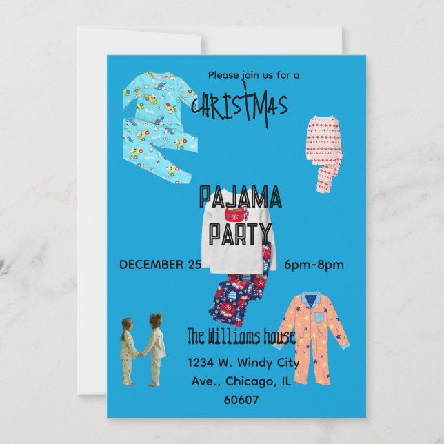 Pajama Christmas Party Invitation Inbjudningar (Framsida)