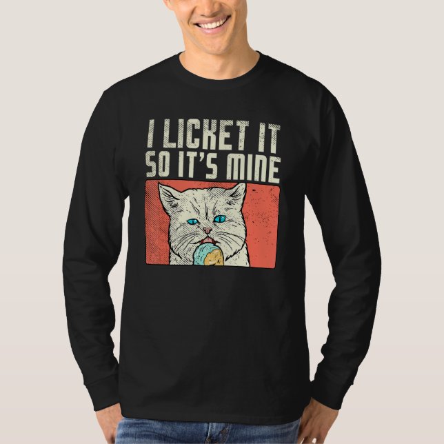 Pajama Ice Cream Party Cat Jag Slickat det så att  T Shirt (Framsida)