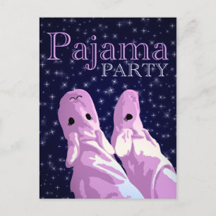 Pajama-inbjudningar: nattskiffer inbjudan vykort