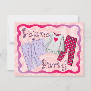 Pajama-partiets inbjudan, Rosa och Lila PJ:s Inbjudningar