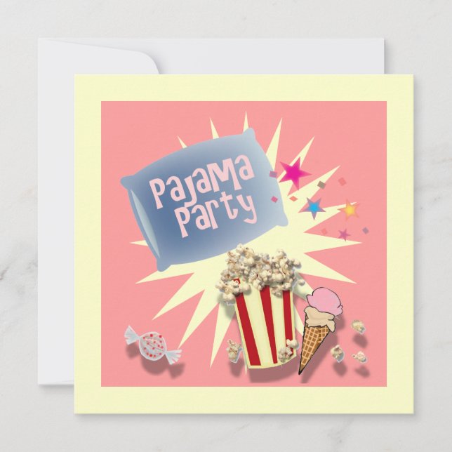 Pajama-partiets inbjudan till Slumber Sleepover Pa (Framsida)