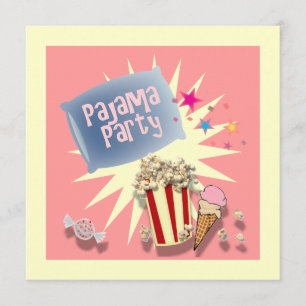 Pajama-partiets inbjudan till Slumber Sleepover Pa
