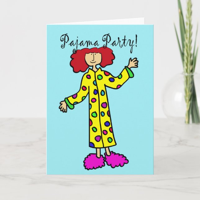 Pajama-partiinbjudan Inbjudan (Framsida)