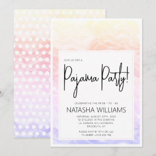 Pajama Party Colorful Pastel Elegant Inbjudningar