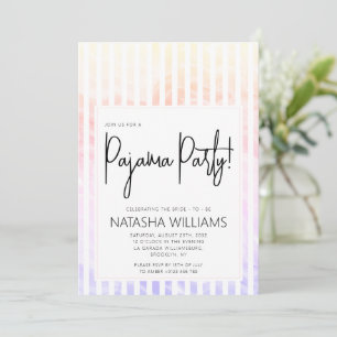 Pajama Party Colorful Pastel Elegant Rand Inbjudningar