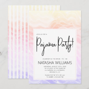 Pajama Party Colorful Pastel Elegant Rand Inbjudningar
