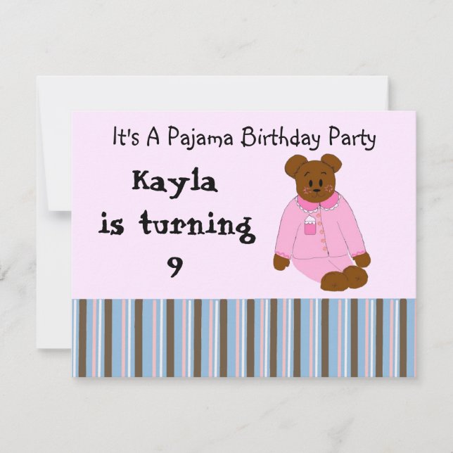 Pajama Party-födelsedagsinbjudan Inbjudningar (Framsida)