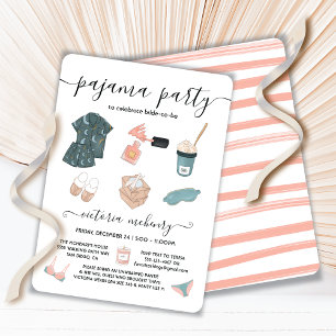 Pajama Party Möhippa Lingerie Inbjudningar