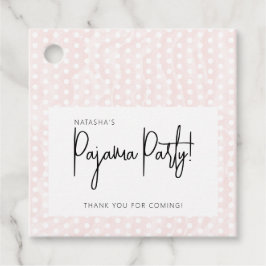 Pajama Party Polka dots Soft Rosa Gåvor Etiketter