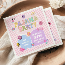 Pajama Party Preppy Varsity Patch Födelsedagsfest Pappersservett