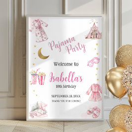 Pajama Party Sleepover Party Poster välkomstskylt