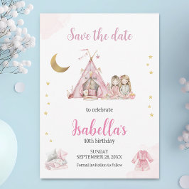 Pajama Party Sleepover Party Watercolor Spara Datumet