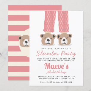 Pajama Party, Sleepover Slumber Party Inbjudningar