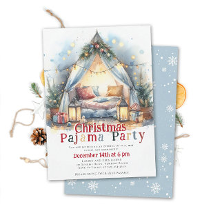 Pajama Party Tält Pillow Twinkle Ljus Inbjudningar
