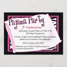 Pajamaparty i svart och rosor inbjudningar