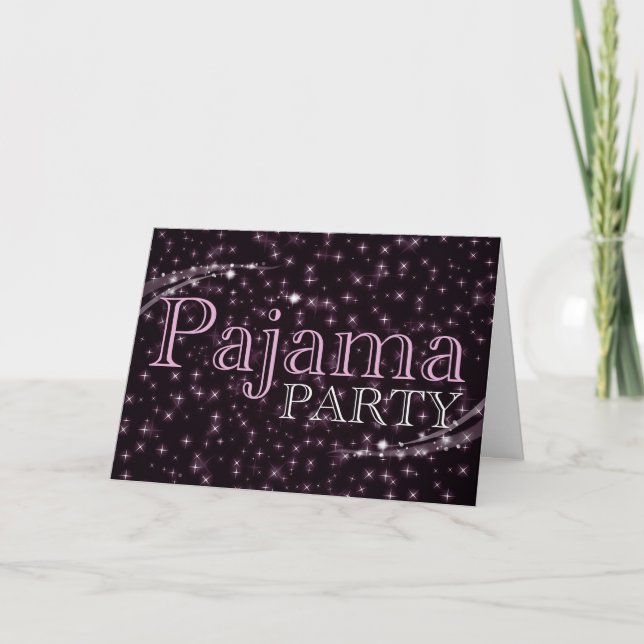 pajamapartyinbjudan: starshine inbjudan (Framsida)