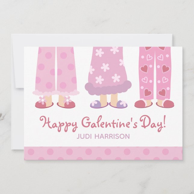 Pajamas Alla hjärtans kort i lycklig Galentine (Framsida)